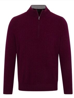 Dunning Golf Cashmere Quarter Zip Sweater in Beet